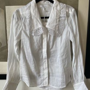 FRAME Lace Detailed Long Sleeve Shirt